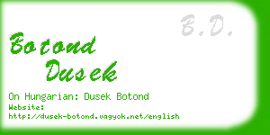 botond dusek business card